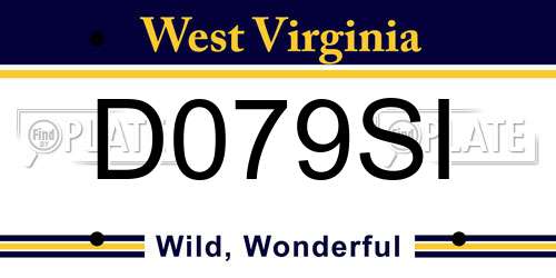 D079SI West Virginia License Plate