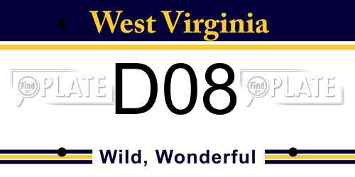 D08 West Virginia License Plate