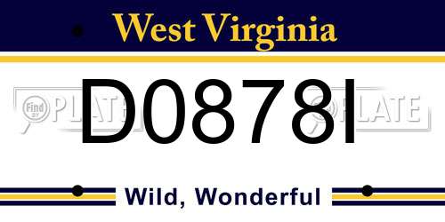 D0878I West Virginia License Plate