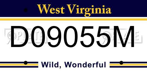 D09055M West Virginia License Plate
