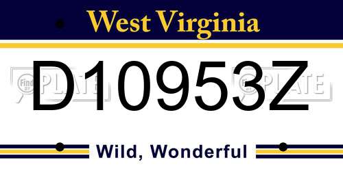 D10953Z West Virginia License Plate