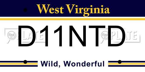 D11NTD West Virginia License Plate