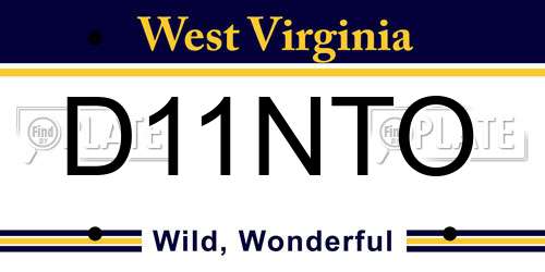 D11NTO West Virginia License Plate