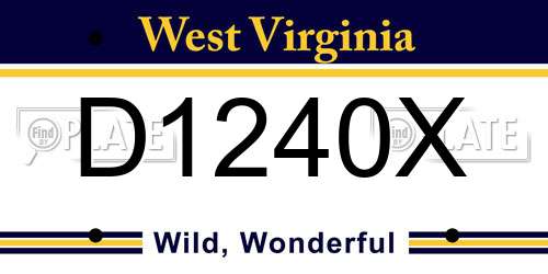 D1240X West Virginia License Plate