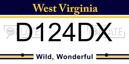 D124DX West Virginia License Plate
