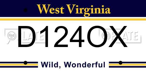 D124OX West Virginia License Plate