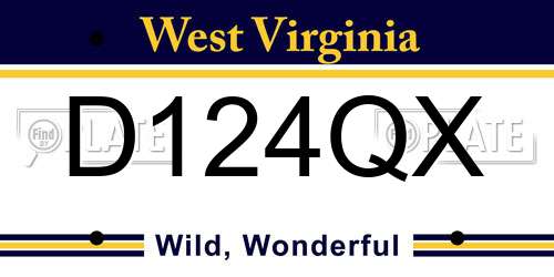 D124QX West Virginia License Plate