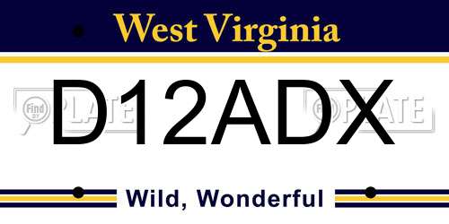 D12ADX West Virginia License Plate