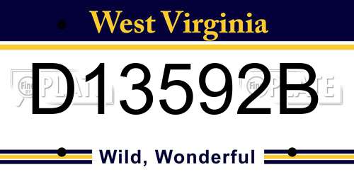 D13592B West Virginia License Plate