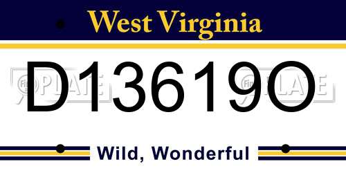 D13619O West Virginia License Plate