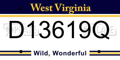 D13619Q West Virginia License Plate