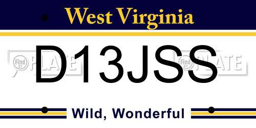 D13JSS West Virginia License Plate