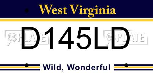 D145LD West Virginia License Plate