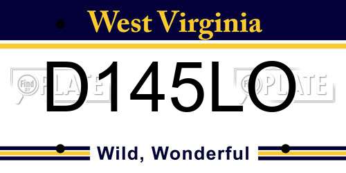 D145LO West Virginia License Plate