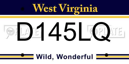 D145LQ West Virginia License Plate