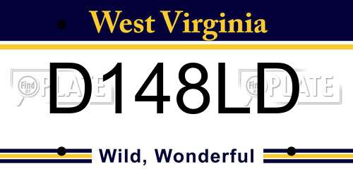 D148LD West Virginia License Plate