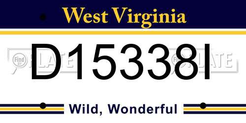 D15338I West Virginia License Plate