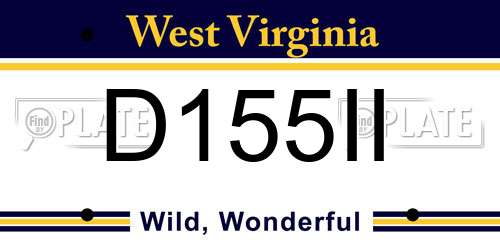 D155II West Virginia License Plate