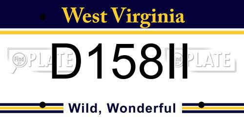 D158II West Virginia License Plate