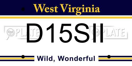 D15SII West Virginia License Plate