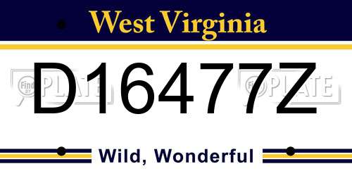 D16477Z West Virginia License Plate