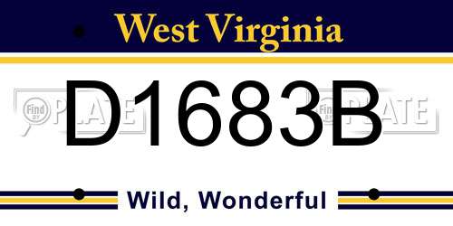 D1683B West Virginia License Plate