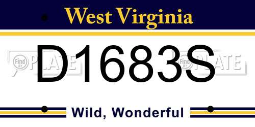 D1683S West Virginia License Plate