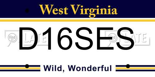 D16SES West Virginia License Plate