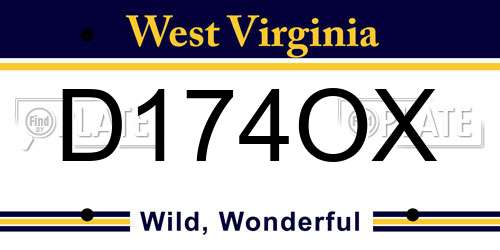 D174OX West Virginia License Plate