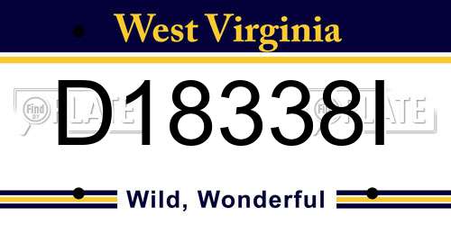 D18338I West Virginia License Plate
