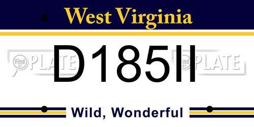 D185II West Virginia License Plate