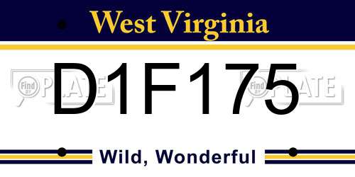 D1F175 West Virginia License Plate