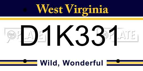 D1K331 West Virginia License Plate