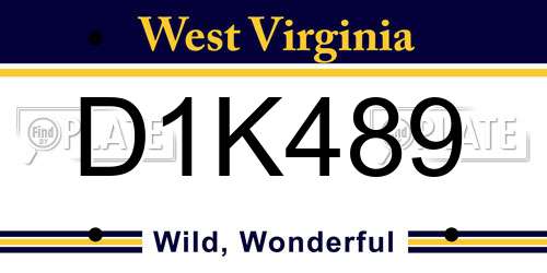 D1K489 West Virginia License Plate