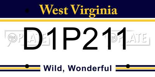 D1P211 West Virginia License Plate