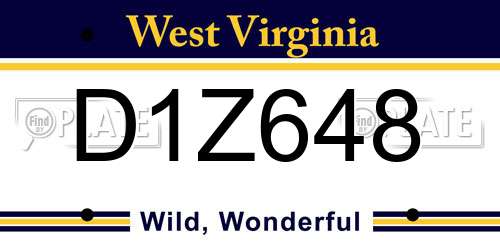 D1Z648 West Virginia License Plate