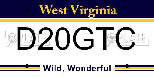 D20GTC West Virginia License Plate