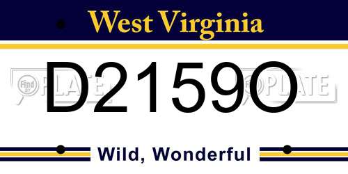 D2159O West Virginia License Plate