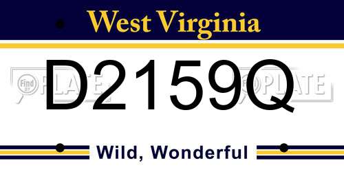 D2159Q West Virginia License Plate