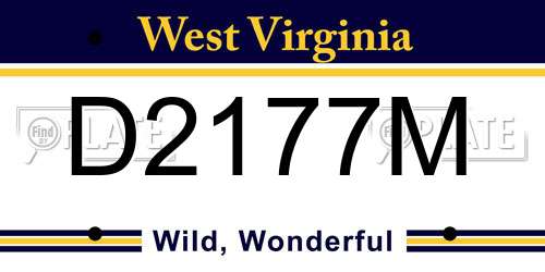D2177M West Virginia License Plate