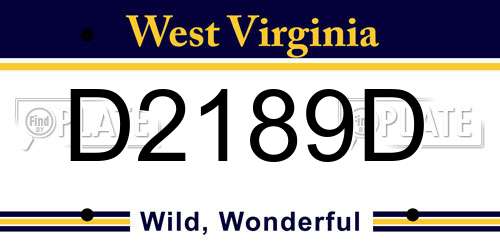 D2189D West Virginia License Plate