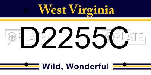 D2255C West Virginia License Plate