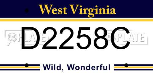 D2258C West Virginia License Plate