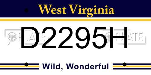 D2295H West Virginia License Plate