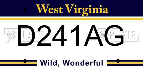 D241AG West Virginia License Plate