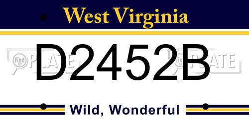 D2452B West Virginia License Plate