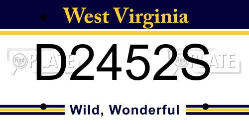 D2452S West Virginia License Plate