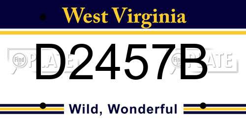 D2457B West Virginia License Plate