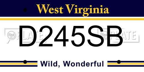 D245SB West Virginia License Plate