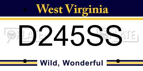D245SS West Virginia License Plate